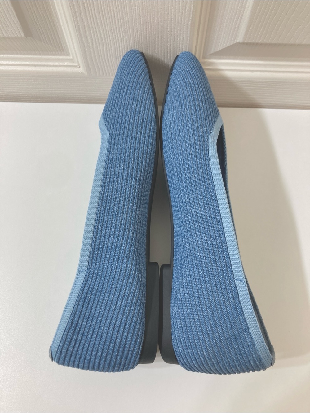 Vivaia Margot 2.0 Denim Blue Square Toe V Cut Washable Knit Flats 8.5 EU 39.5 - Picture 6 of 11